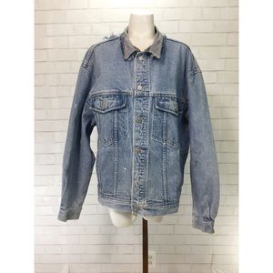 Vintage 90s Banana Republic Distressed Denim Jacke